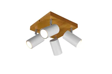 Marley spot 4L GU10 mattvit/ trä - Matt vit/Trä - Products - Belysning - Lampor & belysning inomhus - Hall lampa