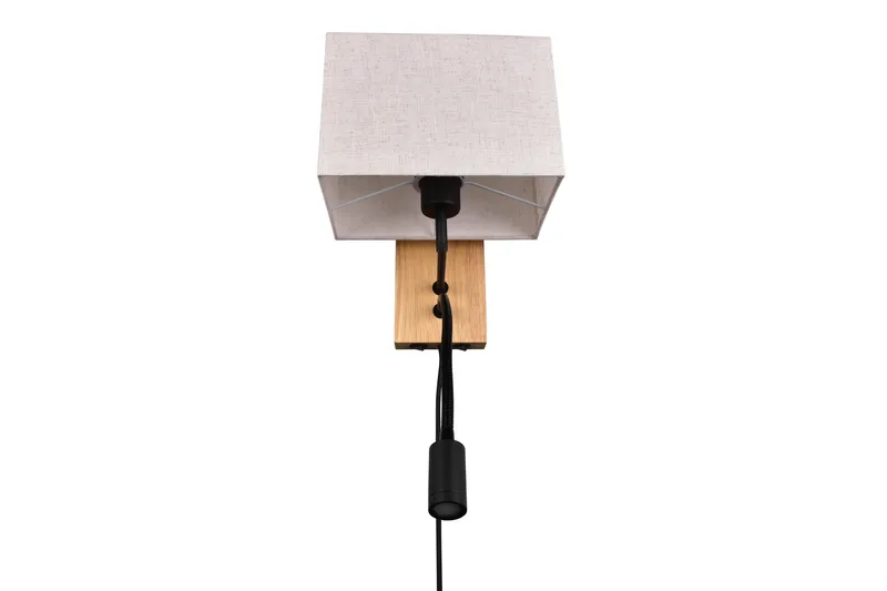 Nilam Vägglampa med läslampa 25 cm LED + E27 trä - Trä/Beige - Products - Belysning - Lampor & belysning inomhus - Sovrumslampa - Sänglampa - Sänglampa vägg