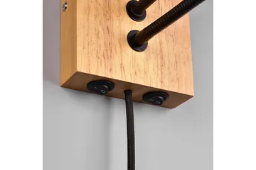 Nilam Vägglampa med läslampa 25 cm LED + E27 trä - Trä/Beige - Products - Belysning - Lampor & belysning inomhus - Sovrumslampa - Sänglampa - Sänglampa vägg