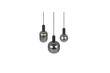 Pendel TRIO Diva 3-del, Mattsvart/kromad - 3-del, Mattsvart/kromad - Products - Belysning - Lampor & belysning inomhus - Taklampa & takbelysning - Kökslampa & taklampa kök