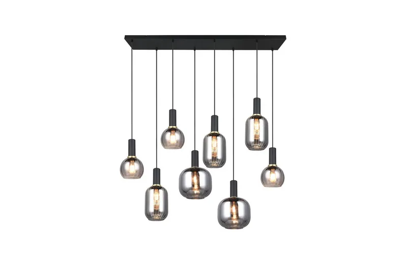 Pendel TRIO Diva 8-del, Mattsvart/kromad - 8-del, Mattsvart/kromad - Products - Belysning - Lampor & belysning inomhus - Taklampa & takbelysning - Kökslampa & taklampa kök