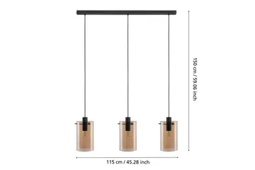 Takpendel Eglo Polverara Svart/Amber 3 Lampor - 3 Lampor - Products - Belysning - Lampor & belysning inomhus - Taklampa & takbelysning - Pendellampa & hänglampa