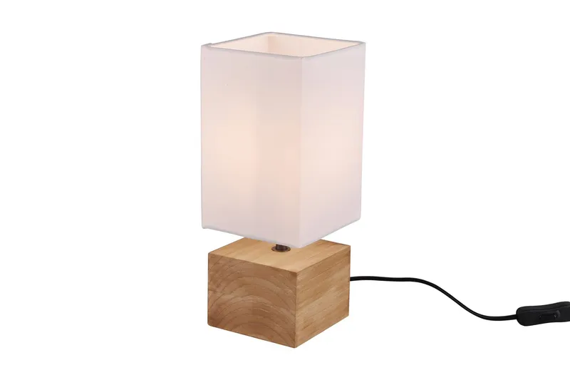 Woody Bordslampa 12X12cm E14 trä/ vit, Vit