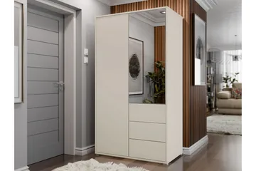 Agawal Garderob med Spegel 100x178 cm - Beige - Products - Förvaring - Garderober & garderobssystem