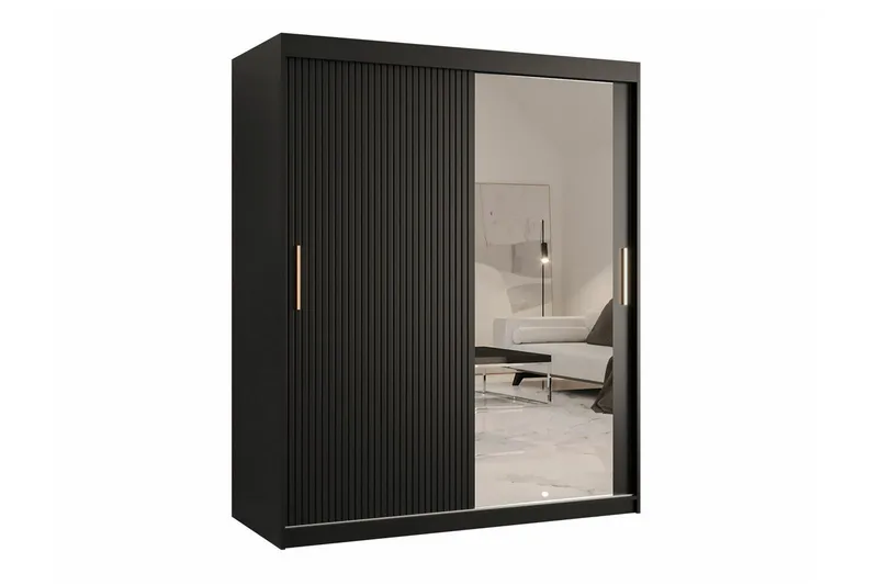 Dunvegan Garderob m. Spegel, Svart