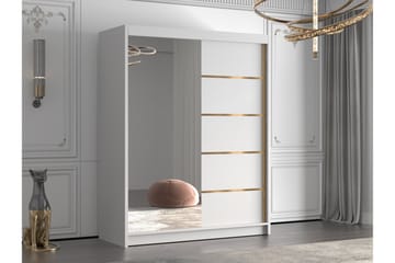 Emet Garderob med Spegel 150x200 cm - Vit - Products - Förvaring - Garderober & garderobssystem