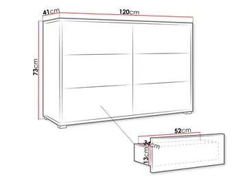 Agawal Byrå 120 cm - Brun - Products - Förvaring - Förvaringsmöbler - Byrå