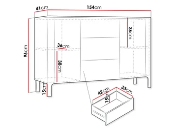 Aggarwal Skänk 154 cm - Products - Förvaring - Förvaringsmöbler - Sideboard & skänk