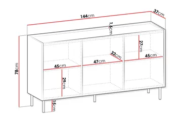 Akihito Byrå 144 cm - Brun - Products - Förvaring - Förvaringsmöbler - Byrå
