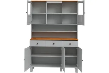 Alby Byrå med Överskåp 125x38 cm - Grå - Products - Förvaring - Förvaringsmöbler - Byrå