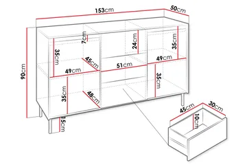 Bjurholm Byrå 153 cm - Beige - Products - Förvaring - Förvaringsmöbler - Byrå