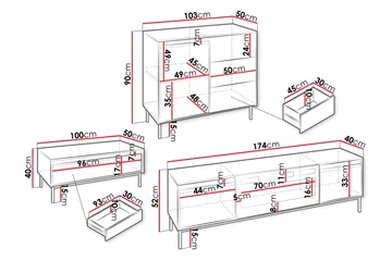 Bjurholm Möbelset För Vardagsrum - Beige - Products - Förvaring - Förvaringsm öbler - Möbelset för vardagsrum