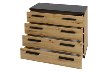 Ines Byrå 40x90 cm - Ek/Svart - Products - Förvaring - Förvaringsmöbler - Byrå - Hallbyrå