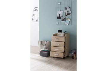 Rullkontejner Wohnling 4 lådor med hjul, förvaringsbricka, foliebelagd spånskiva, modern stil Sonoma - Sonoma - Products - Förvaring - Förvaringsmöbler - Byrå - Hurts