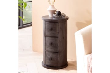 Sideboard Wohnling Runt massivt trä lantlig stil Svart, 3 lådor - Svart, 3 lådor - Products - Förvaring - Förvaringsmöbler - Sideboard & skänk