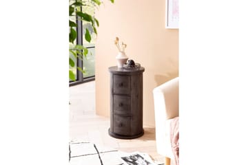 Sideboard Wohnling Runt massivt trä lantlig stil Svart, 3 lådor - Svart, 3 lådor - Products - Förvaring - Förvaringsmöbler - Sideboard & skänk