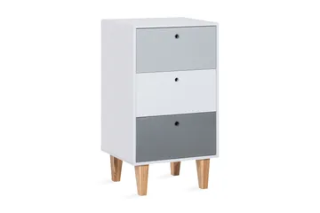 Concept Byrå Vit/Mörkgrå/Natur - VOX - Products - Förvaring - Förvaringsmöbler - Byrå