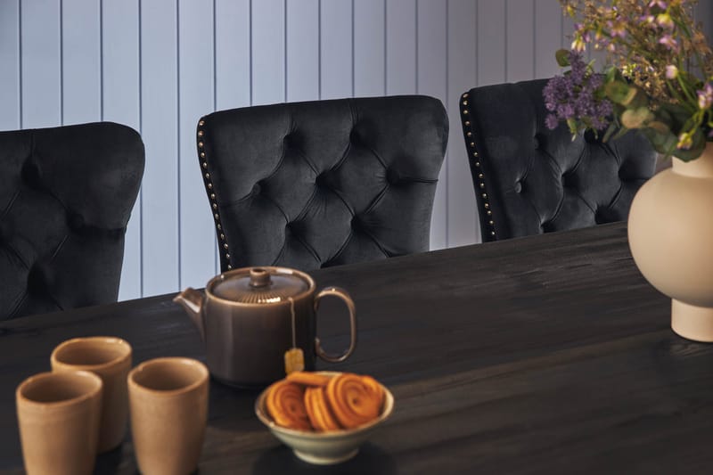 Dijon Matgrupp 200 cm inkl 6 Bergviken Stolar Sammet - Brun / Svart / Sammet - Products - Förvaring - Förvaringsmöbler - Sideboard & skänk