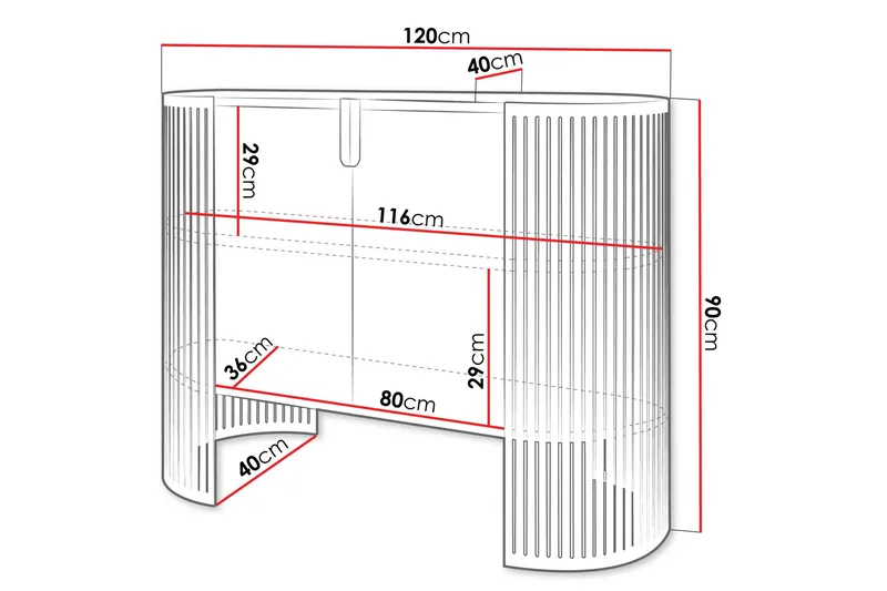 Friend Skänk 120x40 cm - Vit/Svart - Products - Förvaring - Förvaringsmöbler - Sideboard & skänk