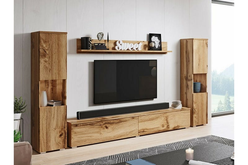 Galbally Möbelset För Vardagsrum Brown - Products - Förvaring - Förvaringsmöbler - Möbelset för vardagsrum