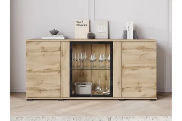 Gamal Skänk 150x40 cm, Vit/Rosa