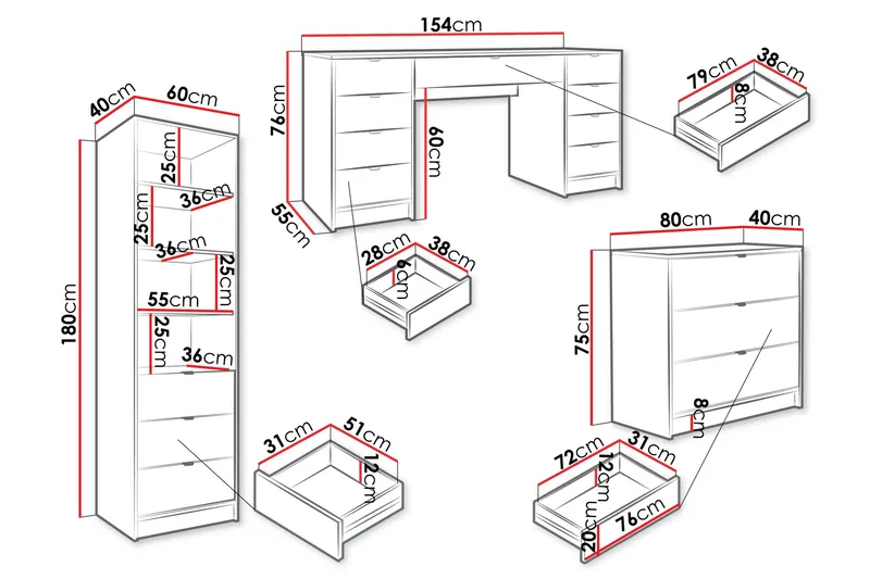 Gudelia Möbelset För Vardagsrum - Beige - Products - Förvaring - Förvaringsmöbler - Möbelset för vardagsrum