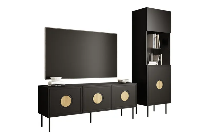 Juniskär Möbelset För Vardagsrum, Svart