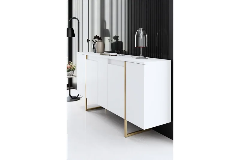 Luxe Konsollbord 160 cm - Vit/Guld - Products - Förvaring - Förvaringsmöbler - Sideboard & skänk