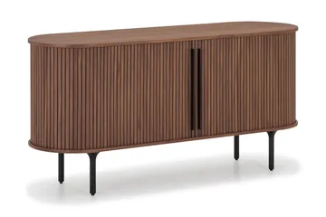 Noira Smalt Sideboard Ribbad Valnöt 150x45 cm - Valnöt / Brun - Products - Förvaring - Förvaringsmöbler - Sideboard & skänk