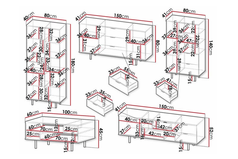 Staffin Möbelset För Vardagsrum - Cashmere - Products - Förvaring - Förvaringsmöbler - Möbelset för vardagsrum