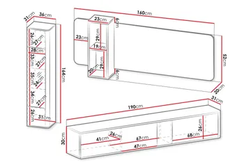 Zalricus Möbelset För Vardagsrum - Beige - Products - Förvaring - Förvaringsmöbler - Möbelset för vardagsrum