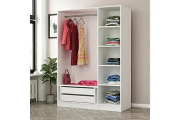 Fruitland Garderob 135 cm - Svart/Vit - Products - Förvaring - Garderober & garderobssystem - Garderobsskåp