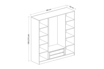 Fruitland Garderob 180 cm - Brun - Products - Förvaring - Garderober & garderobssystem - Garderobsskåp