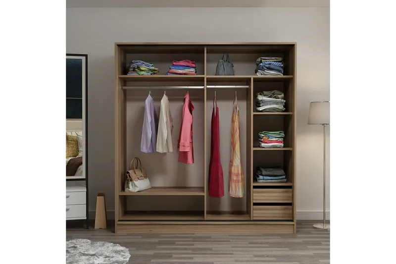 Fruitland Garderob 180 cm - Brun/Svart - Products - Förvaring - Garderober & garderobssystem - Garderobsskåp