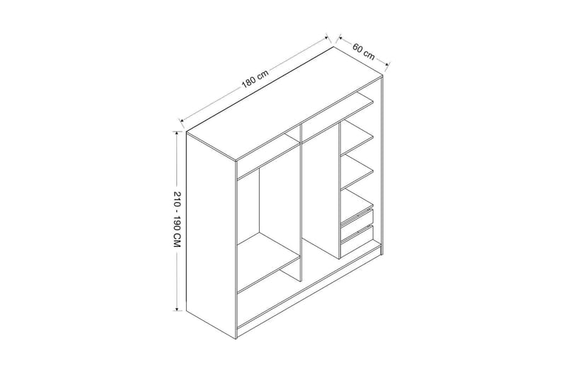 Fruitland Garderob 180 cm - Brun/Svart - Products - Förvaring - Garderober & garderobssystem - Garderobsskåp