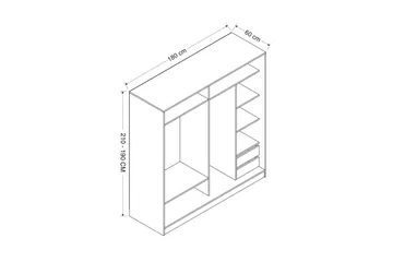 Fruitland Garderob 180 cm - Grå/Ek - Products - Förvaring - Garderober & garderobssystem - Garderobsskåp