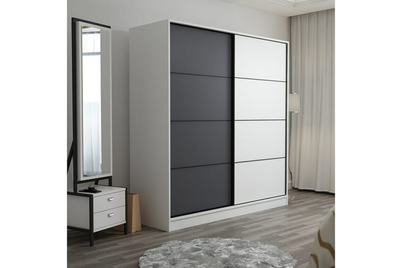 Fruitland Garderob 180 cm - Grå/Vit - Products - Förvaring - Garderober & garderobssystem - Garderobsskåp