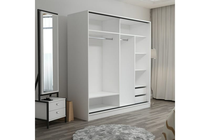 Fruitland Garderob 220 cm - Vit - Products - Förvaring - Garderober & garderobssystem - Garderobsskåp