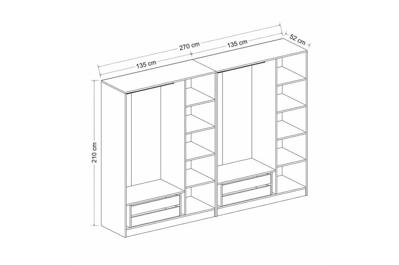Fruitland Garderob 225 cm - Antracit - Products - Förvaring - Garderober & garderobssystem - Garderobsskåp