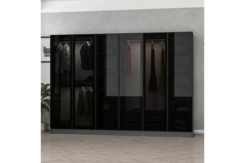 Fruitland Garderob 270 cm - Antracit - Products - F örvaring - Garderober & garderobssystem - Garderobsskåp
