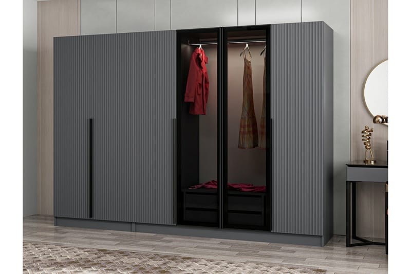 Fruitland Garderob 270 cm - Antracit - Products - F örvaring - Garderober & garderobssystem - Garderobsskåp