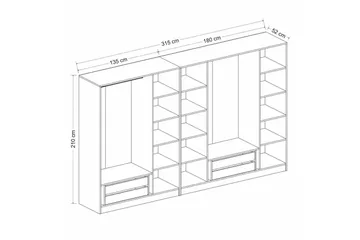 Fruitland Garderob 315 cm - Antracit - Products - Förvaring - Garderober & garderobssystem - Garderobsskåp