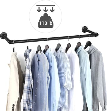 Klädstång Vägg-/Takmonterad 92 cm - Svart - Products - Förvaring - Garderober & garderobssystem - Garderobsinredning - Klädstång