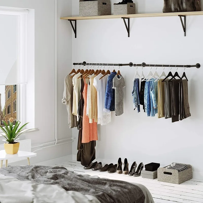 Klädstång Vägg-/Takmonterad 92 cm - Svart - Products - Förvaring - Garderober & garderobssystem - Garderobsinredning - Klädstång