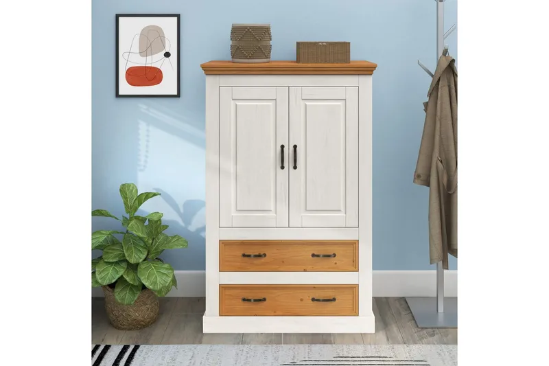 Selma Garderob 86x131 cm - Vit - Products - Förvaring - Garderober & garderobssystem - Garderobsskåp