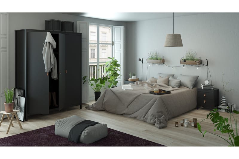 Vallvidera Garderob 58x150 cm - Svart - Products - Förvaring - Garderober & garderobssystem - Garderobsskåp