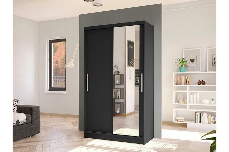 Glenmore Garderob m. Spegel Black - Products - Förvaring - Garderober & garderobssystem