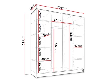 Herrljunga Garderob 200x215 cm - Brun/Guld - Products - Förvaring - Garderober & garderobssystem