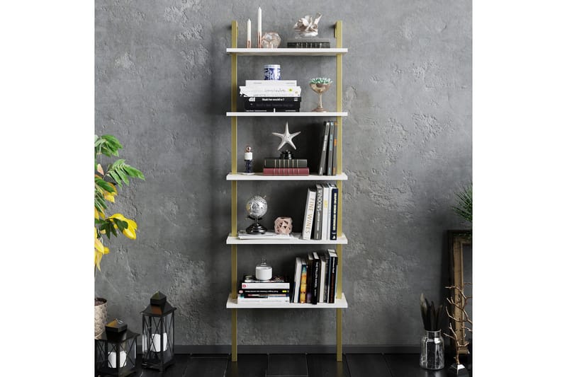 Brinkelid Bokhylla - Vit/Marmor - Products - Förvaring - Hylla - Steghylla & trapphylla