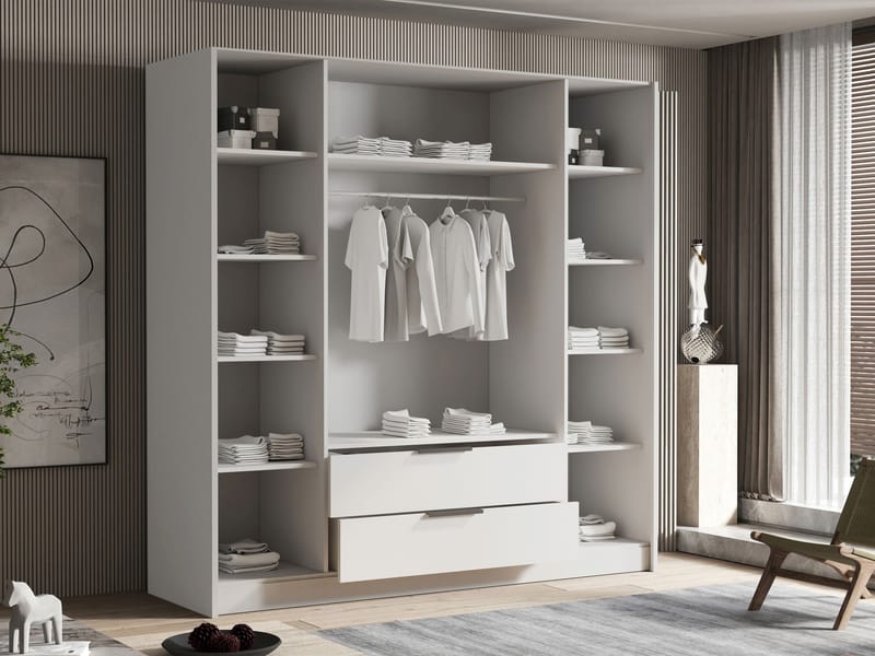 Kelros Garderob med Spegel 200x216 cm - Beige - Products - Förvaring - Garderober & garderobssystem